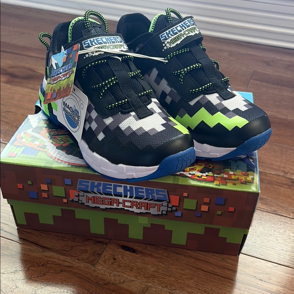 New! Skechers Mega-Craft Kids Sneakers - Black, Green, Blue